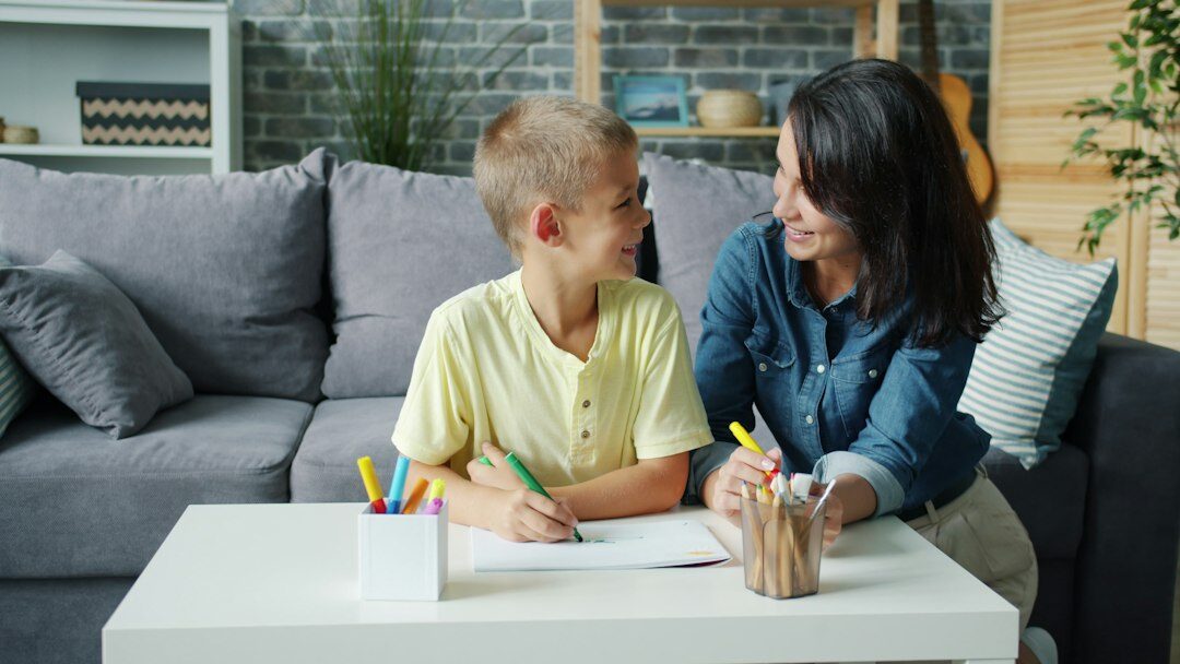 family discussing finances at home