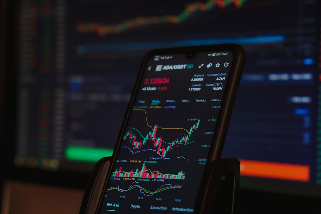 digital finance app on phone