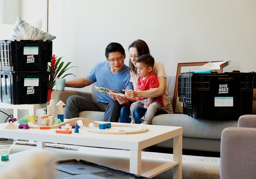 family reviewing insurance documents